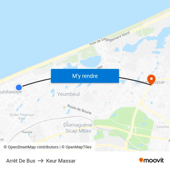Arrêt De Bus to Keur Massar map