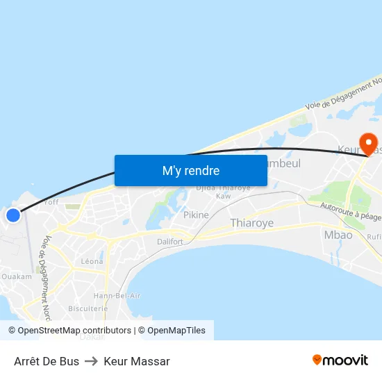 Arrêt De Bus to Keur Massar map