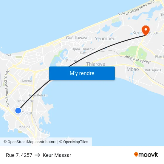 Rue 7, 4257 to Keur Massar map