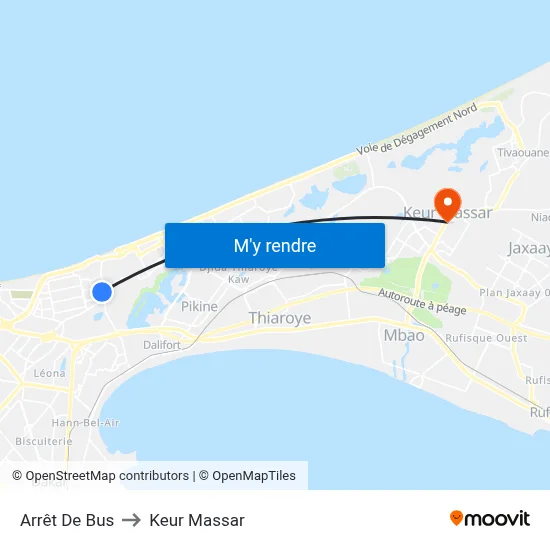 Arrêt De Bus to Keur Massar map