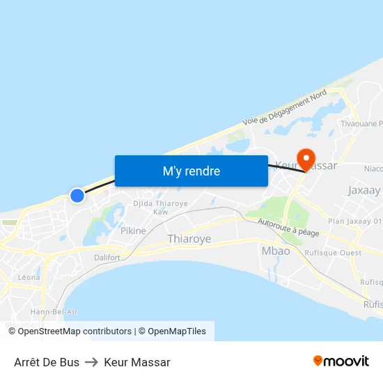 Arrêt De Bus to Keur Massar map