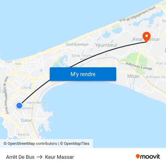 Arrêt De Bus to Keur Massar map