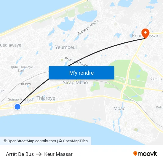 Arrêt De Bus to Keur Massar map