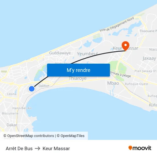 Arrêt De Bus to Keur Massar map