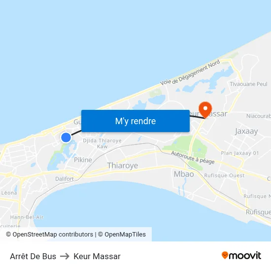 Arrêt De Bus to Keur Massar map