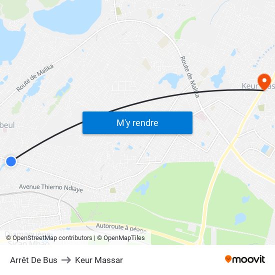 Arrêt De Bus to Keur Massar map