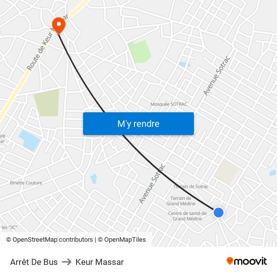 Arrêt De Bus to Keur Massar map