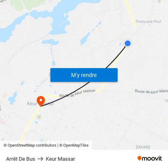 Arrêt De Bus to Keur Massar map