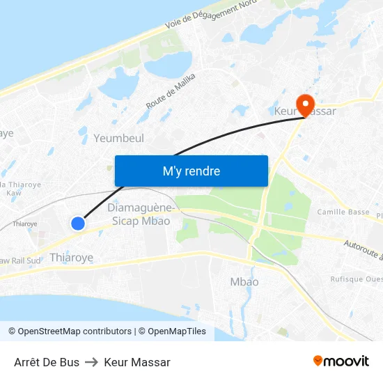Arrêt De Bus to Keur Massar map