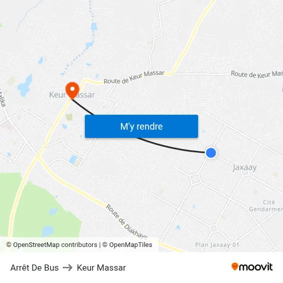 Arrêt De Bus to Keur Massar map