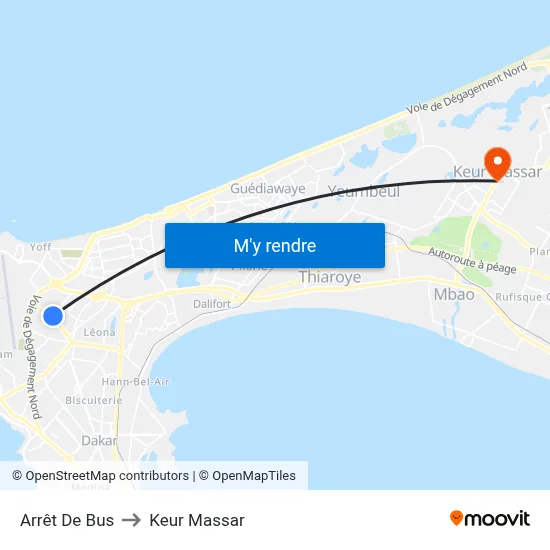 Arrêt De Bus to Keur Massar map