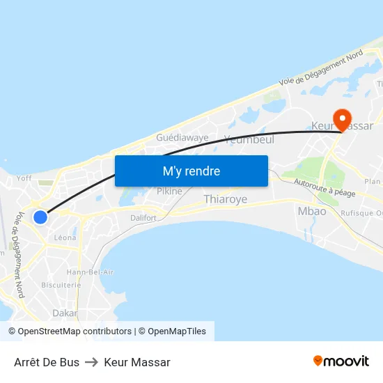 Arrêt De Bus to Keur Massar map