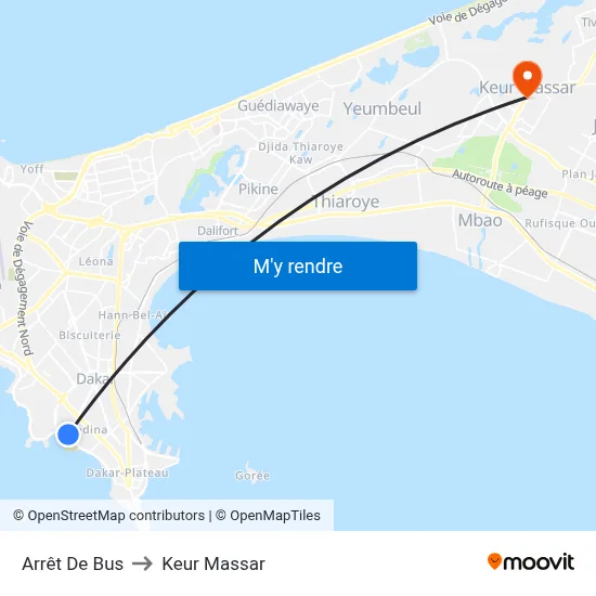 Arrêt De Bus to Keur Massar map