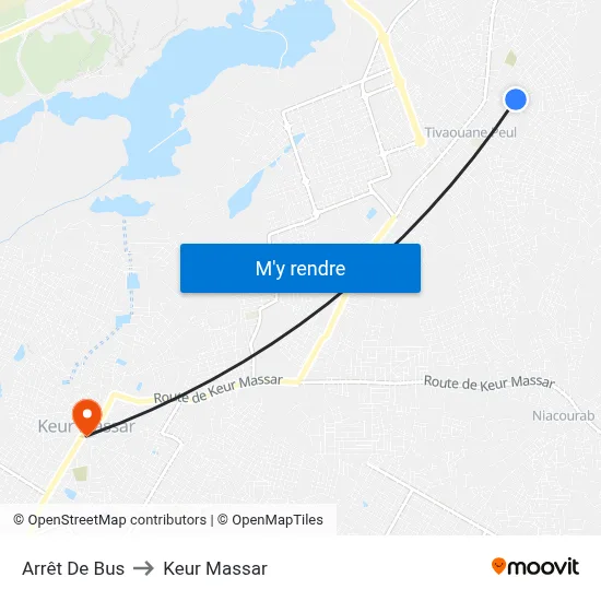 Arrêt De Bus to Keur Massar map