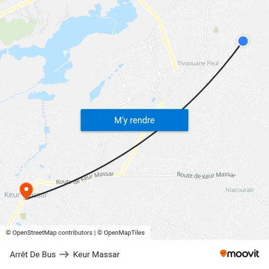 Arrêt De Bus to Keur Massar map