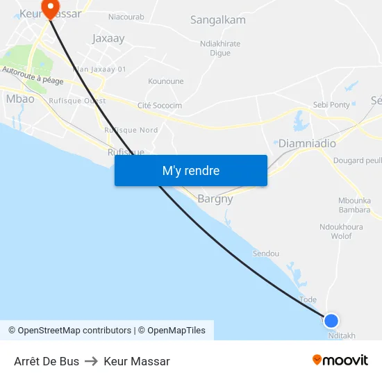 Arrêt De Bus to Keur Massar map