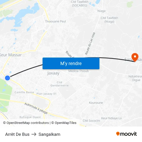 Arrêt De Bus to Sangalkam map
