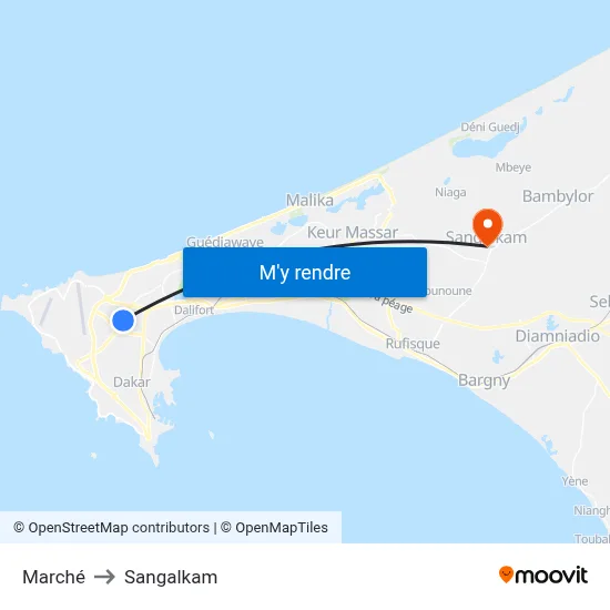 Marché to Sangalkam map
