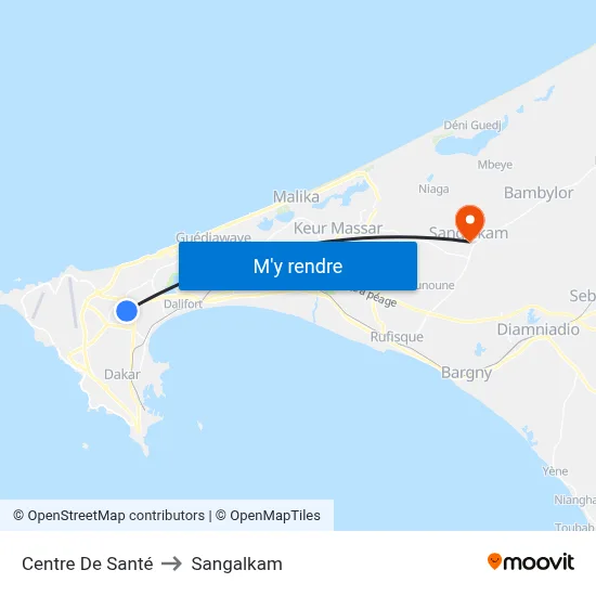 Centre De Santé to Sangalkam map