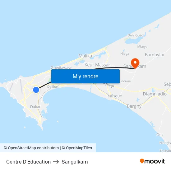 Centre D'Education to Sangalkam map