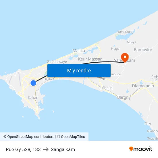 Rue Gy 528, 133 to Sangalkam map