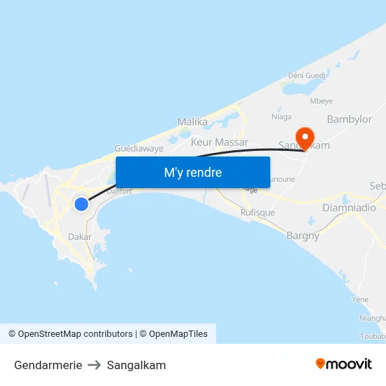Gendarmerie to Sangalkam map