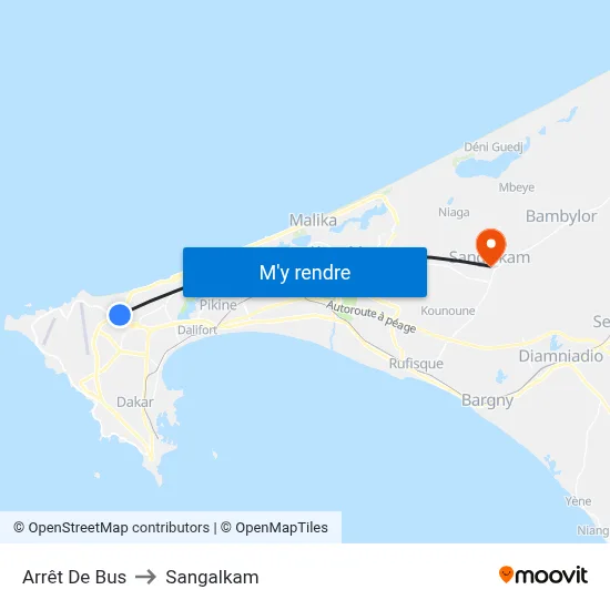Arrêt De Bus to Sangalkam map