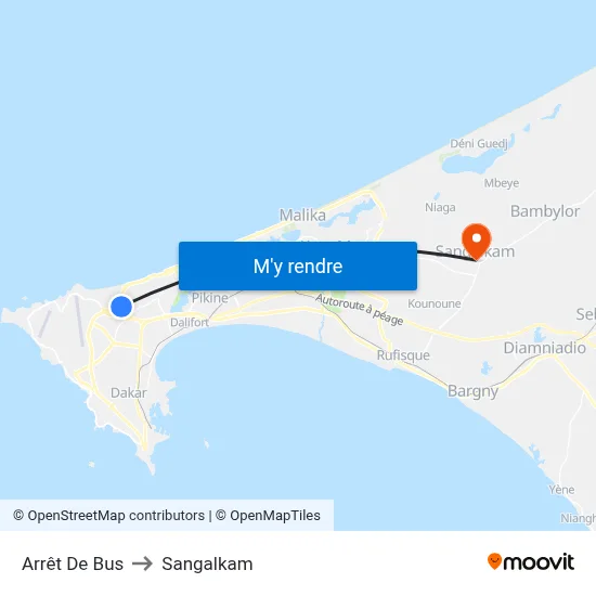 Arrêt De Bus to Sangalkam map