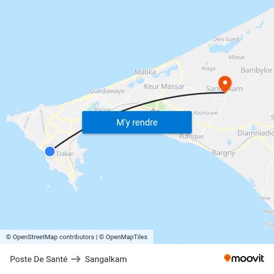 Poste De Santé to Sangalkam map