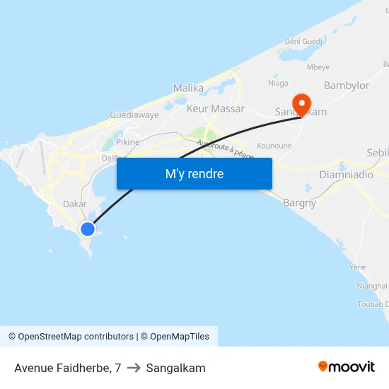 Avenue Faidherbe, 7 to Sangalkam map