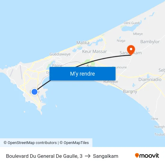 Boulevard Du General De Gaulle, 3 to Sangalkam map