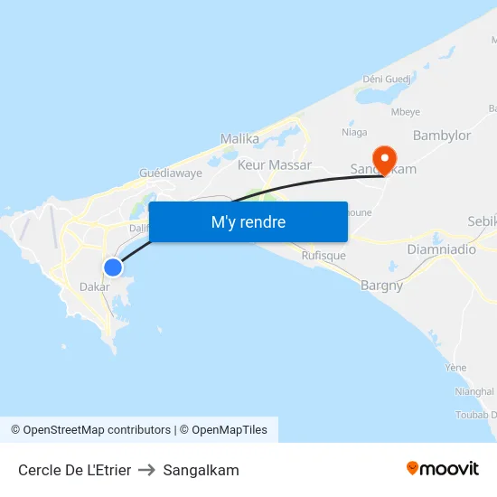 Cercle De L'Etrier to Sangalkam map