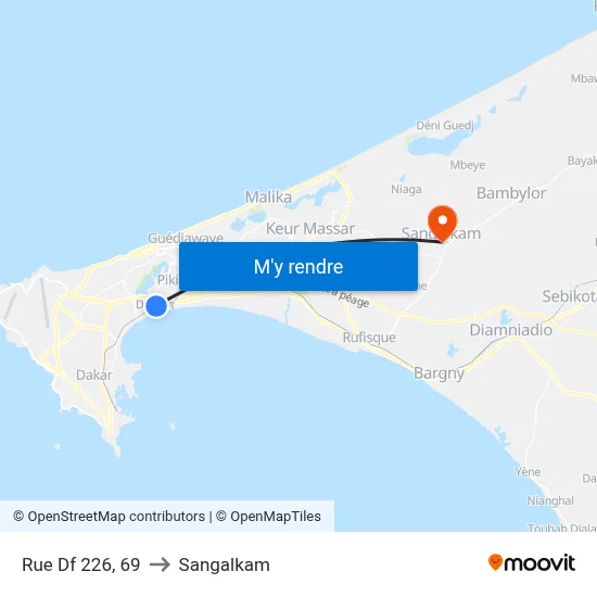Rue Df 226, 69 to Sangalkam map