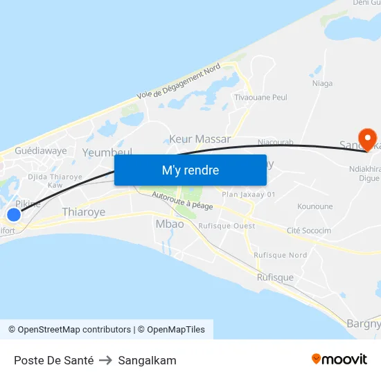 Poste De Santé to Sangalkam map
