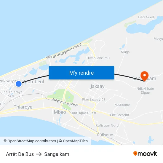 Arrêt De Bus to Sangalkam map