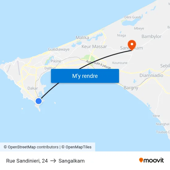 Rue Sandinieri, 24 to Sangalkam map