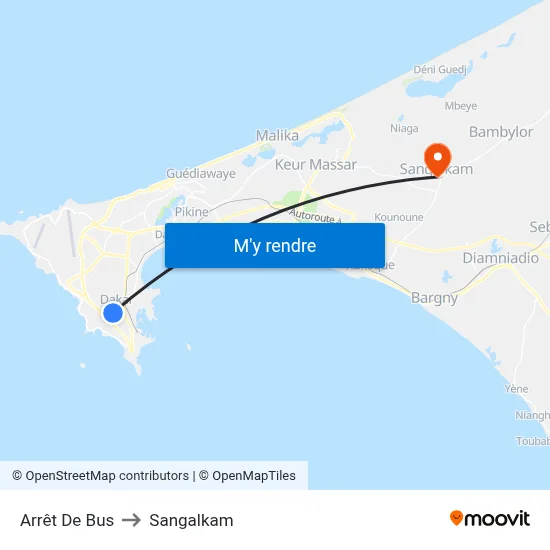 Arrêt De Bus to Sangalkam map