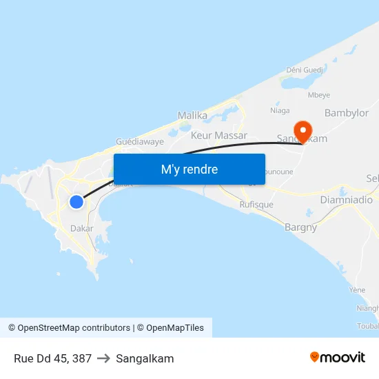Rue Dd 45, 387 to Sangalkam map
