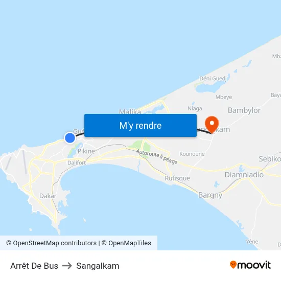 Arrêt De Bus to Sangalkam map