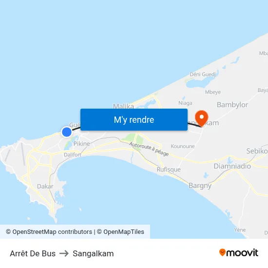 Arrêt De Bus to Sangalkam map