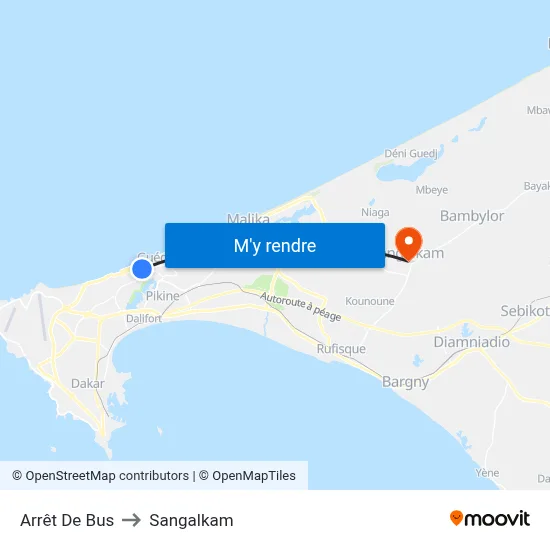 Arrêt De Bus to Sangalkam map