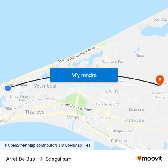 Arrêt De Bus to Sangalkam map