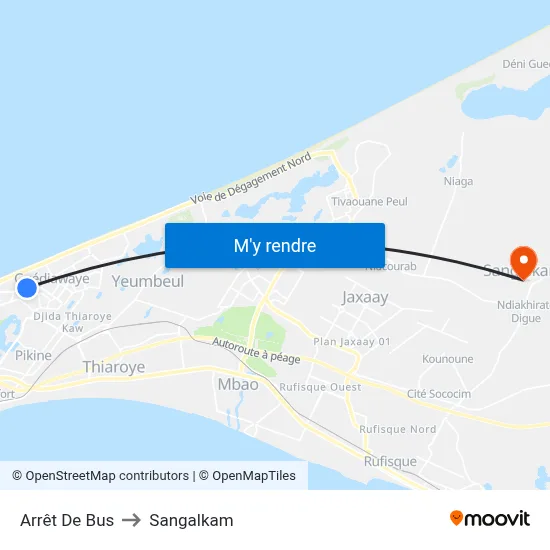 Arrêt De Bus to Sangalkam map