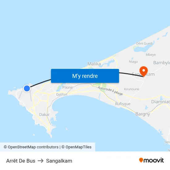 Arrêt De Bus to Sangalkam map