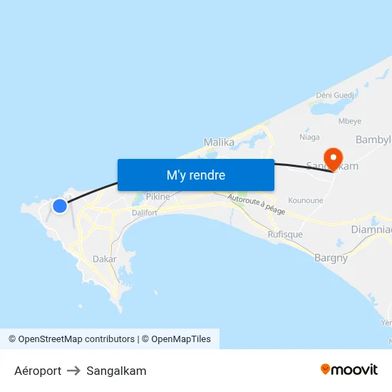 Aéroport to Sangalkam map