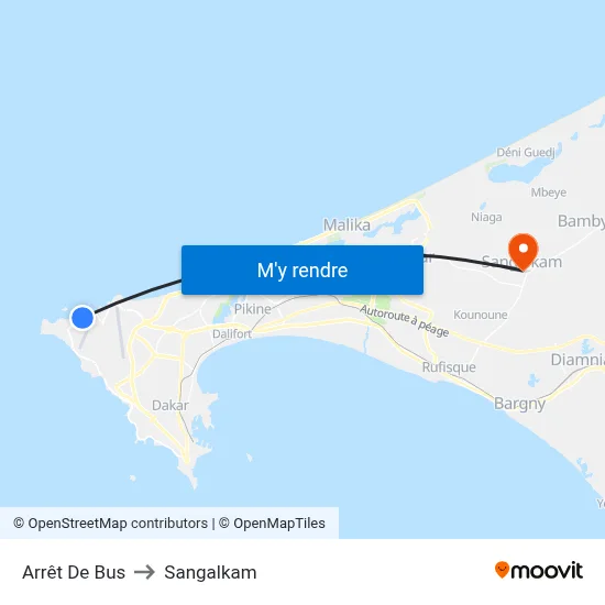 Arrêt De Bus to Sangalkam map