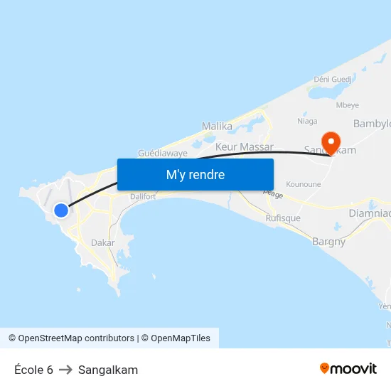 École 6 to Sangalkam map