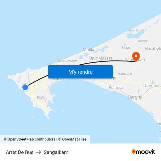 Arret De Bus to Sangalkam map