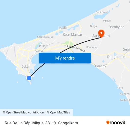 Rue De La République, 38 to Sangalkam map