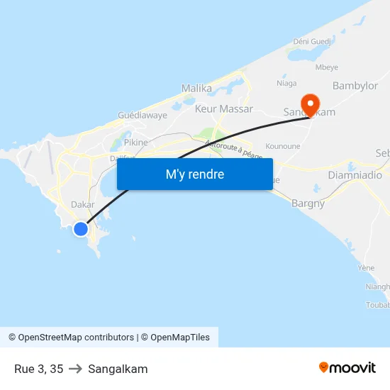 Rue 3, 35 to Sangalkam map
